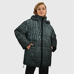 Куртка зимняя женская Кожа крокодила - fashion, цвет: 3D-светло-серый — фото 2