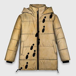 Куртка зимняя женская Следы мародеров на пергаменте, цвет: 3D-черный