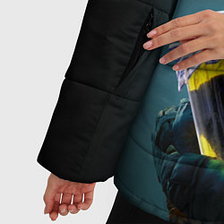 Куртка зимняя женская Кротовуха мем Death stranding, цвет: 3D-красный — фото 2