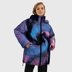 Куртка зимняя женская Ручная роспись галактики акварелью, цвет: 3D-красный — фото 2