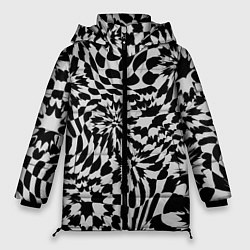 Куртка зимняя женская Пластика шахматной доски, цвет: 3D-красный