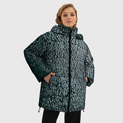 Куртка зимняя женская Текстура воды крупным планом, цвет: 3D-черный — фото 2