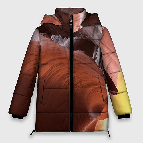 Женская зимняя куртка Изогнутые натуральные стены цвета / 3D-Красный – фото 1