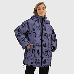Куртка зимняя женская Паттерн Уэнсдей, цвет: 3D-красный — фото 2