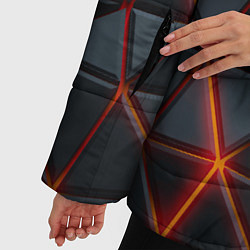 Куртка зимняя женская Треугольники и неон, цвет: 3D-красный — фото 2