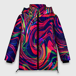 Куртка зимняя женская Яркие волны, цвет: 3D-красный