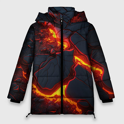 Женская зимняя куртка Красивая неоновая лава / 3D-Красный – фото 1
