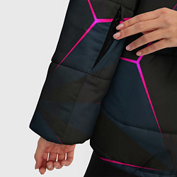 Куртка зимняя женская Доспехи абстрактная броня, цвет: 3D-красный — фото 2