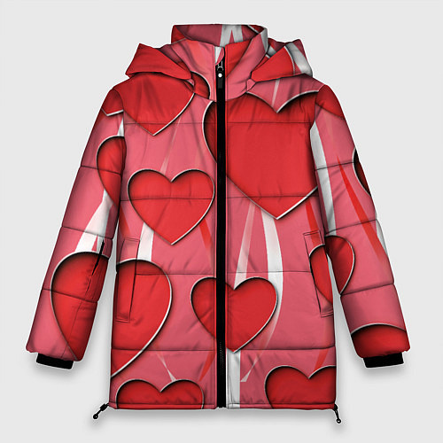 Женская зимняя куртка Святой Валентин для твоих любимых / 3D-Красный – фото 1