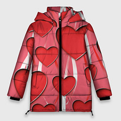 Куртка зимняя женская Святой Валентин для твоих любимых, цвет: 3D-красный