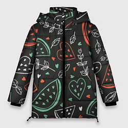 Куртка зимняя женская Любовь в арбузах, цвет: 3D-черный