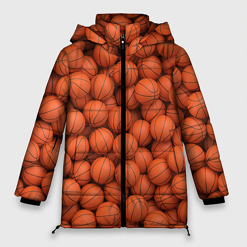 Женская зимняя куртка Баскетбольные мячи / 3D-Красный – фото 1