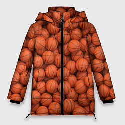 Куртка зимняя женская Баскетбольные мячи, цвет: 3D-красный