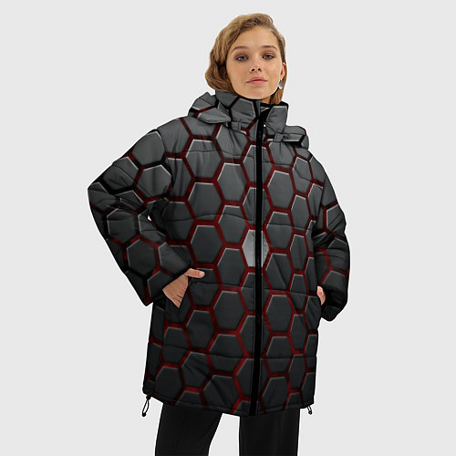 Женская зимняя куртка Броня из стали / 3D-Черный – фото 3