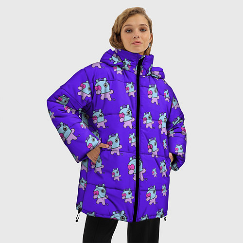 Женская зимняя куртка BT21 Mang pattern BTS / 3D-Черный – фото 3