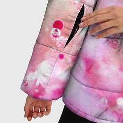 Куртка зимняя женская Розовое множество красок и пузырей, цвет: 3D-красный — фото 2