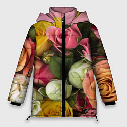 Куртка зимняя женская Букет красивых роз, цвет: 3D-светло-серый
