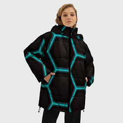 Куртка зимняя женская Стальная броня соты, цвет: 3D-черный — фото 2