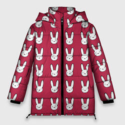 Куртка зимняя женская Bunny Pattern red, цвет: 3D-черный