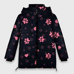 Куртка зимняя женская Лапки котиков, цвет: 3D-черный