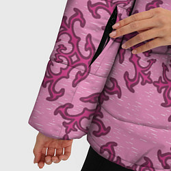 Куртка зимняя женская Розовая витиеватая загогулина, цвет: 3D-красный — фото 2