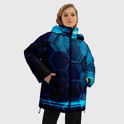 Куртка зимняя женская Зеркальная нано абстракция, цвет: 3D-черный — фото 2