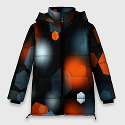 Куртка зимняя женская Блики света абстракция, цвет: 3D-черный
