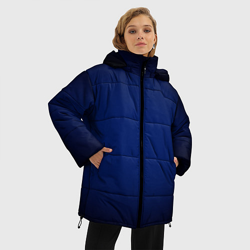 Женская зимняя куртка Сапфировый градиент / 3D-Черный – фото 3