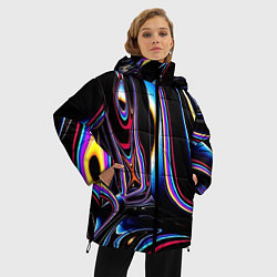 Куртка зимняя женская Черный глянец, цвет: 3D-светло-серый — фото 2
