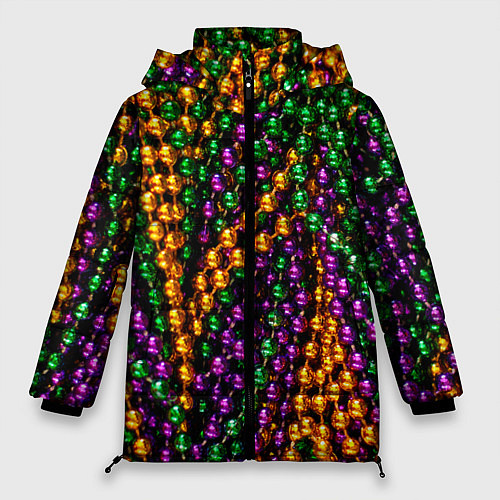 Женская зимняя куртка Разноцветные буссы / 3D-Красный – фото 1