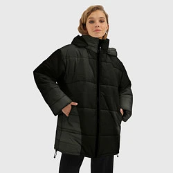 Куртка зимняя женская Чёрные геометрические металлические листы, цвет: 3D-светло-серый — фото 2
