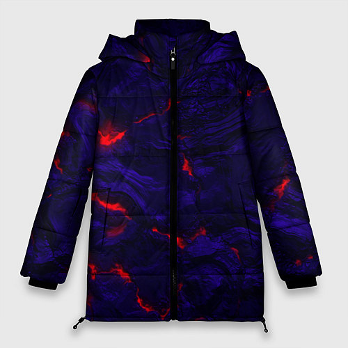 Женская зимняя куртка Абстракция -лава / 3D-Красный – фото 1