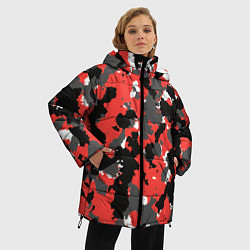 Куртка зимняя женская Красно-черный камуфляж, цвет: 3D-светло-серый — фото 2