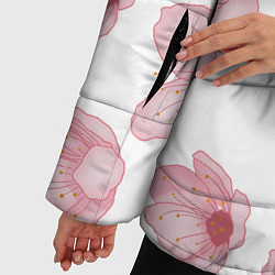 Куртка зимняя женская Цветение сакуры, цвет: 3D-светло-серый — фото 2