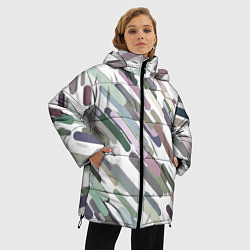 Куртка зимняя женская Векторный дождь, цвет: 3D-красный — фото 2