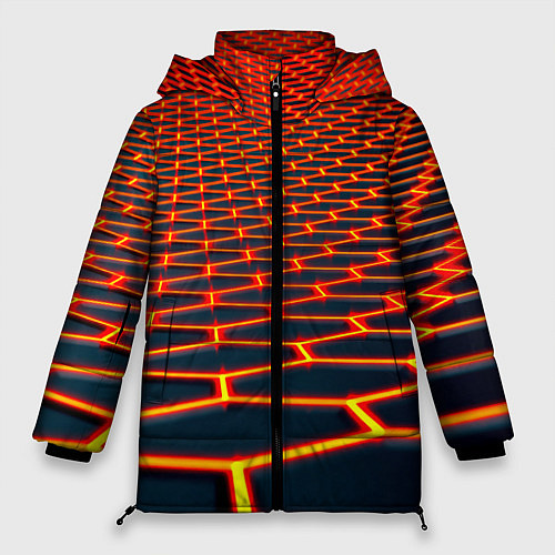 Женская зимняя куртка Honeycomb yellow cyber / 3D-Красный – фото 1