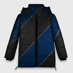 Куртка зимняя женская Темно-синие линии, цвет: 3D-черный