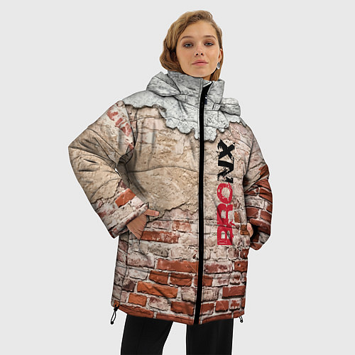 Женская зимняя куртка Старая кирпичная стена - Бронкс / 3D-Черный – фото 3
