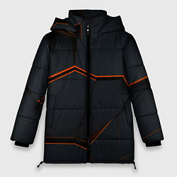 Куртка зимняя женская Абстрактные разломы текстура, цвет: 3D-черный