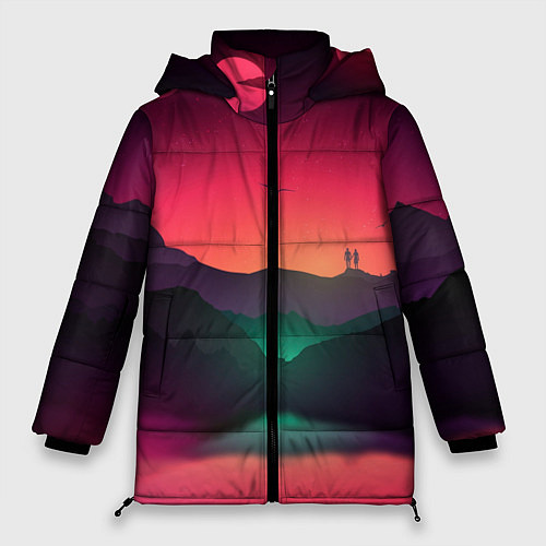 Женская зимняя куртка Неоновая природа / 3D-Красный – фото 1