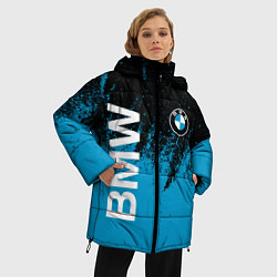 Куртка зимняя женская Bmw голубые брызги, цвет: 3D-светло-серый — фото 2