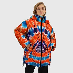 Куртка зимняя женская Яркий стиль тай дай, цвет: 3D-светло-серый — фото 2