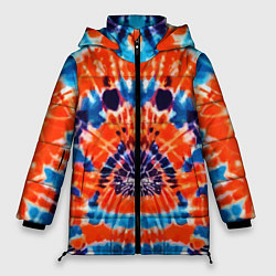 Куртка зимняя женская Яркий стиль тай дай, цвет: 3D-светло-серый
