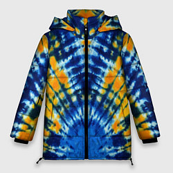 Куртка зимняя женская Tie dye стиль хиппи, цвет: 3D-светло-серый