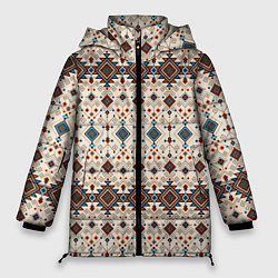 Куртка зимняя женская Узорчатые квадраты, цвет: 3D-светло-серый