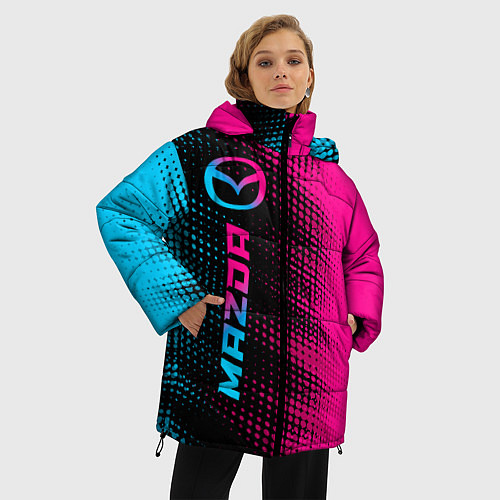 Женская зимняя куртка Mazda - neon gradient: по-вертикали / 3D-Черный – фото 3