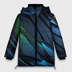 Куртка зимняя женская Разломленные плиты со светом, цвет: 3D-светло-серый