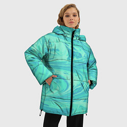 Куртка зимняя женская Голубой флюид арт, цвет: 3D-светло-серый — фото 2