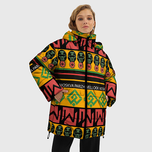 Женская зимняя куртка Цвета африки / 3D-Черный – фото 3