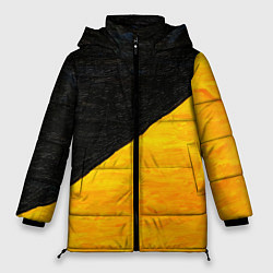 Куртка зимняя женская Черно-желтые масляные краски, цвет: 3D-красный